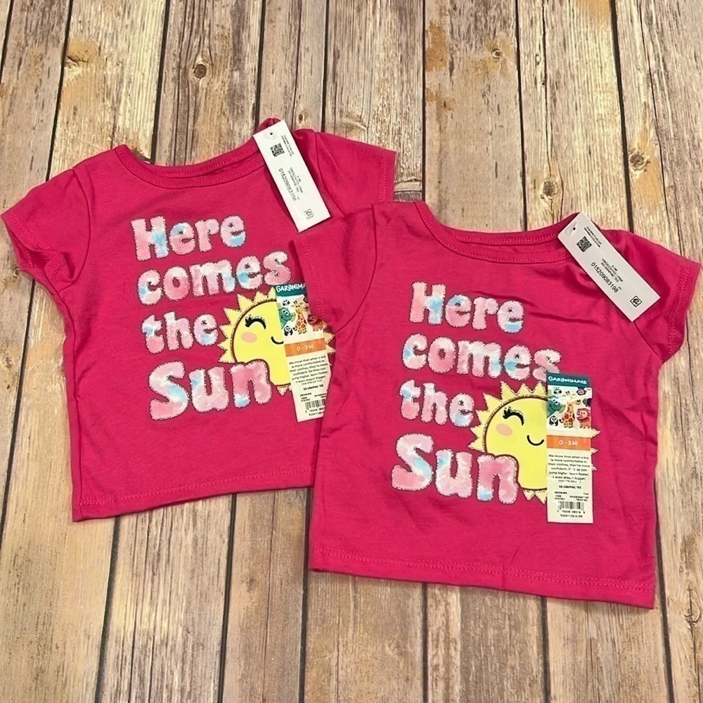 TWIN BUBDLE! 💕 Granimals girls “Here Comes The Sun” graphic tee. 0-3 month. - Picture 1 of 6